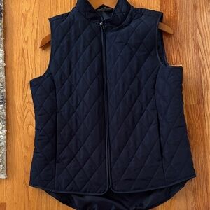 Style & Co. Quilted Navy Blue Zip-Front Vest-new never warn